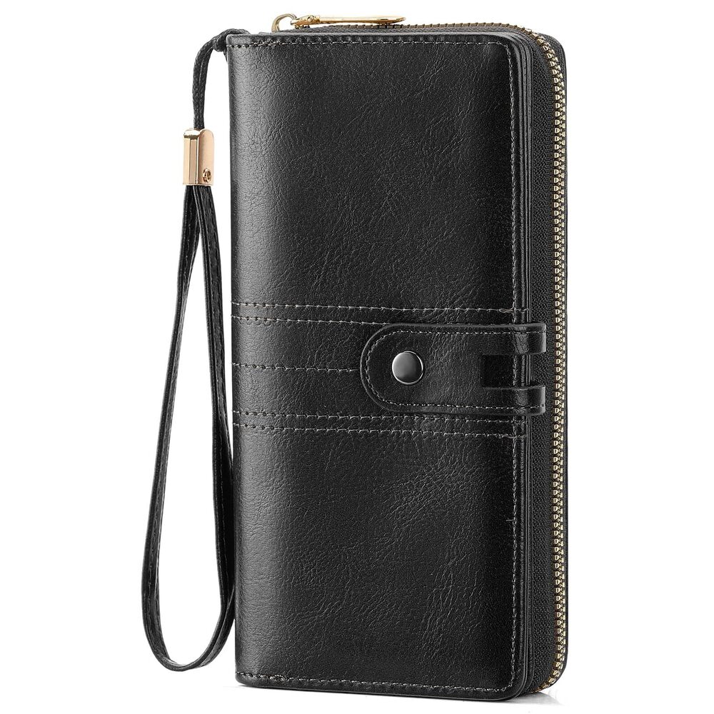 9300 Wallet Large Capacity Rfid Blocking Leather Wristlet Clutch Credit